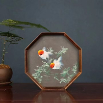 Exquisite gift box pure handmade Suzhou embroidery double-sided embroidered walnut wood ornaments Golden and Jade House intangible cultural heritage business souvenirs