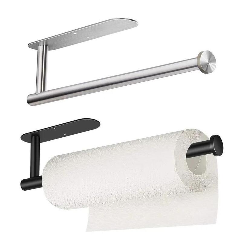 Amazon Stainless Steel Paper Towel Holder Kitchen Roll Paper Holder Plastic Wrap Storage Rack No-Drill Dual-Purpose Paper Towel Holder