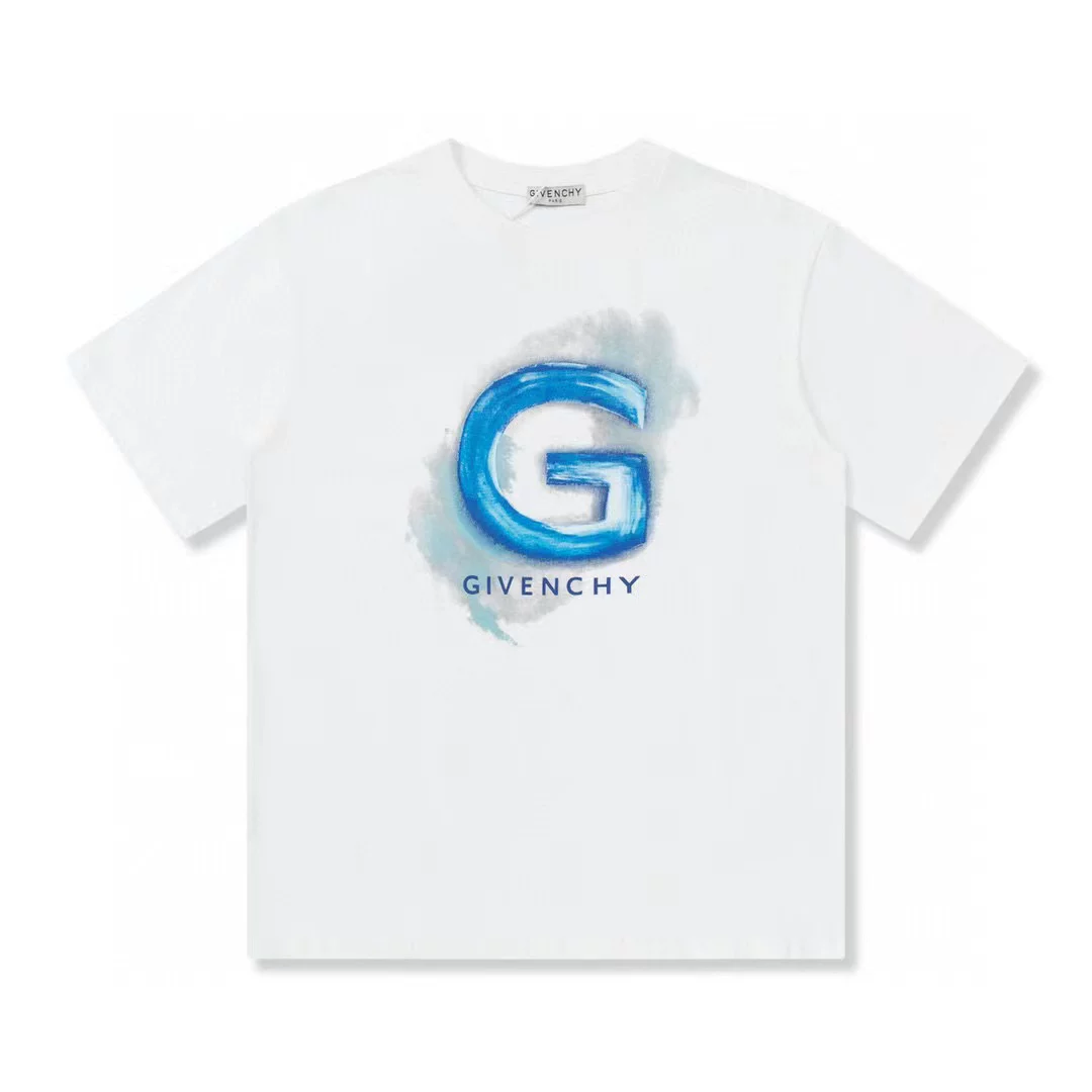 Givenchy, хлопковая летняя футболка для отдыха с круглым вырезом, свободный крой