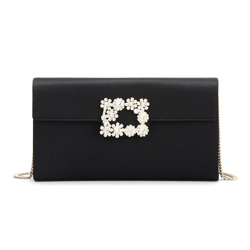 Roger Vivier罗杰维维亚 RV Flower Strass 链条莱茵石花扣