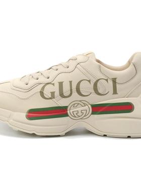 GUCCI古驰 Rhyton 复古Logo标识 低帮 老爹鞋 女款 象牙白