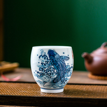 Fish leaping over the dragons door double-layered master cup Zou Chuns hand-painted ceramic cup tea set tea cup home