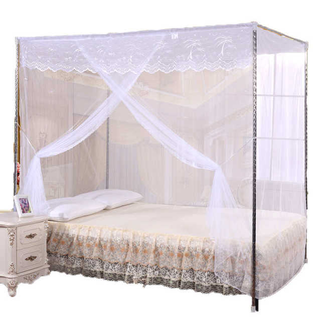 Mosquito net 1.2 meters 1.5m 1.8 bed single double door household stainless steel bracket floor-standing thickened and old-fashioned