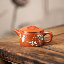 Bidding starts at 1 yuan for powerful craftsman Zhang Ling’s handmade Han tile (clay painting) 150cc Zhuni Yixing purple clay pot