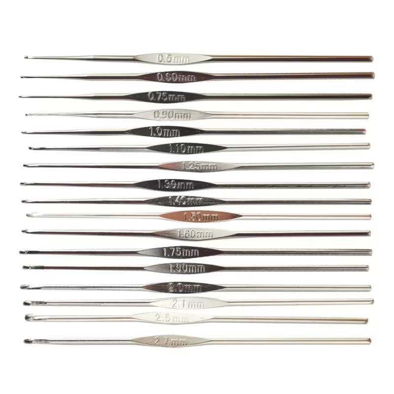 Stainless Steel Silver Lace Crochet Hook Set Fine Thread Crochet Hook DIY Handmade Knitting Tools Yarn Needle 1.6-1.9m Stainless Steel Silver Lace Crochet Hook Set Fine Thread Crochet Hook DIY Handmade Knitting Tools Yarn Needle 1.6-1.9m