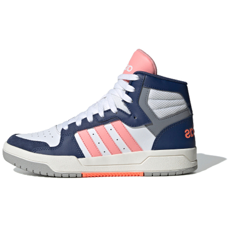 adidas neo Entrap Mid 舒适 中帮 板鞋 女款 蓝粉