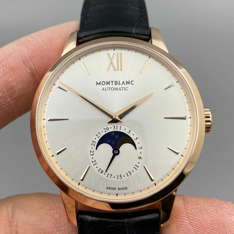 98% New Montblanc Heritage Collection U0111185 Moon Phase 18K Rose Gold Automatic Mechanical Men's Watch 39mm Genuine