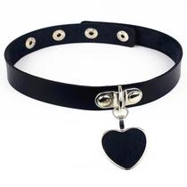 Heart-shaped pendant necklace leather collar leather necklace choker neck cover SM sex toy decorative jewelry rock punk