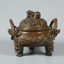 Chilong Ears Pixiu Buttons Animal Foot Incense Burner Copper Ornaments Home Accessories Gifts Living Room Desktops Copper Crafts