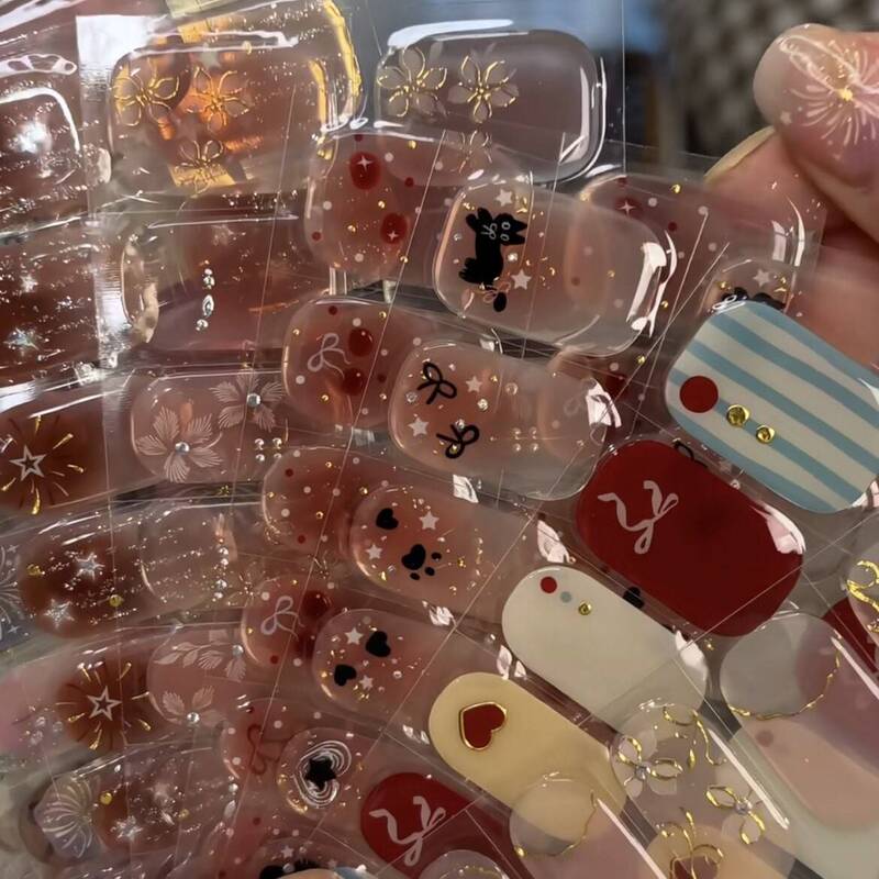French-Style Gradient Glitter Laser No-Bake Gel Nail Stickers Uv Semi-Cured Nail Stickers Decoration Semi-Cured Hardening under Uv Lamp French-Style Gradient Glitter Laser No-Bake Gel Nail Stickers Uv Semi-Cured Nail Stickers Decoration Semi-Cured Hardening under Uv Lamp