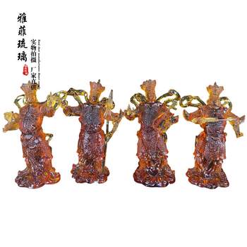 Source manufacturer, ancient colored glaze, four heavenly kings ornaments, colored glaze handicrafts, decorations, office