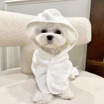 Maltese special hooded bath towel puppy Yorkshire bath absorbent towel quick-drying bathrobe puppy supplies