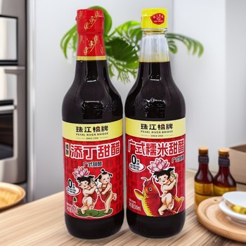 Pearl River Bridge Fine Brewing Sweet Vinegar Glutinous Rice Sweet Vinegar Cantonese Sweet Vinegar 500ml Glass Bottled Pig's Foot Ginger Yuezi Vinegar