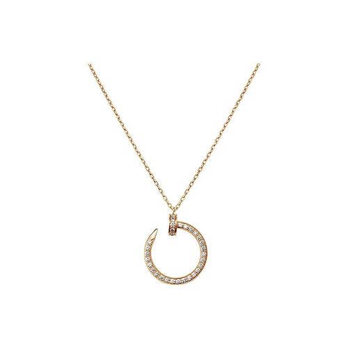 9.9新Cartier/卡地亚Juste un Clou系列满钻18K玫瑰金女款项链