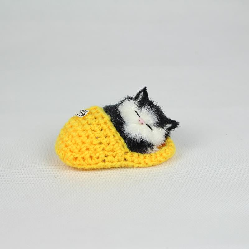Purely Handmade Mini Realistic Cute Kitten Plush Toy Slipper Ornament Creative Pendant Cat Animal Gift Free Shipping