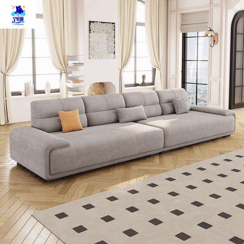Living Room Simple Modern Cream-Style Fabric Sofa, Straight-Line Four-Seater Sofa, Home Combination French-Style Straight-Line Sofa Living Room Simple Modern Cream-Style Fabric Sofa, Straight-Line Four-Seater Sofa, Home Combination French-Style Straight-Line Sofa