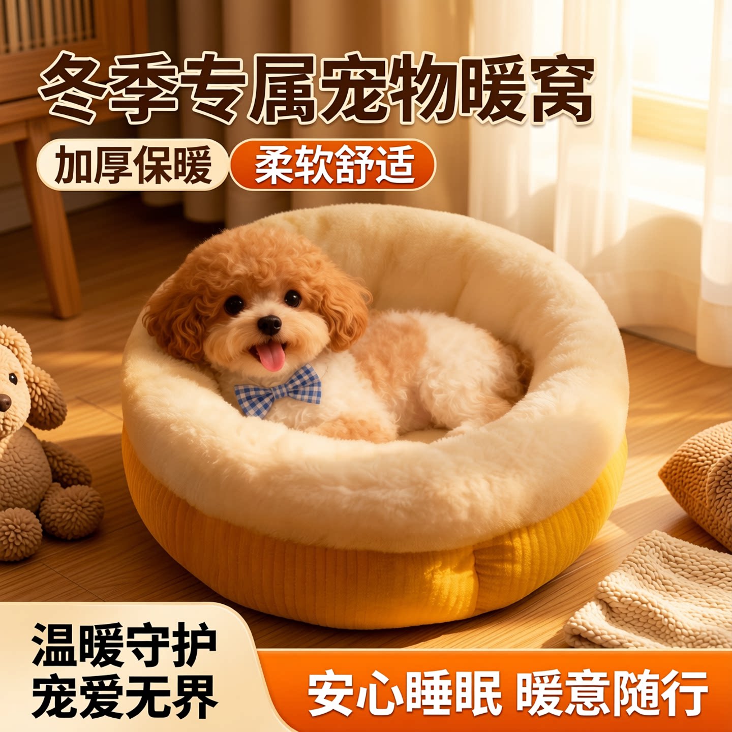 狗窝冬天保暖安全感床小型犬泰迪比熊睡觉的帐篷四季通用宠物用品