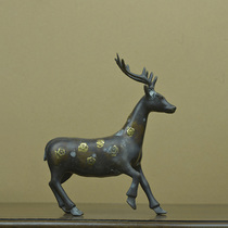 XH1037 gilt copper sika deer ornament