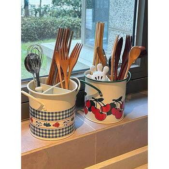 Chopstick storage box kitchen household chopstick tube chopstick cage tableware spoon drain rack storage rack large capacity and good appearance