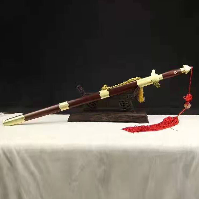 (Mo Dry Sword) Acid Branch Handmade Bag Bronze Flat Carved Peony Sword Zhejiang Provincial Master Ji Satoshi unopened