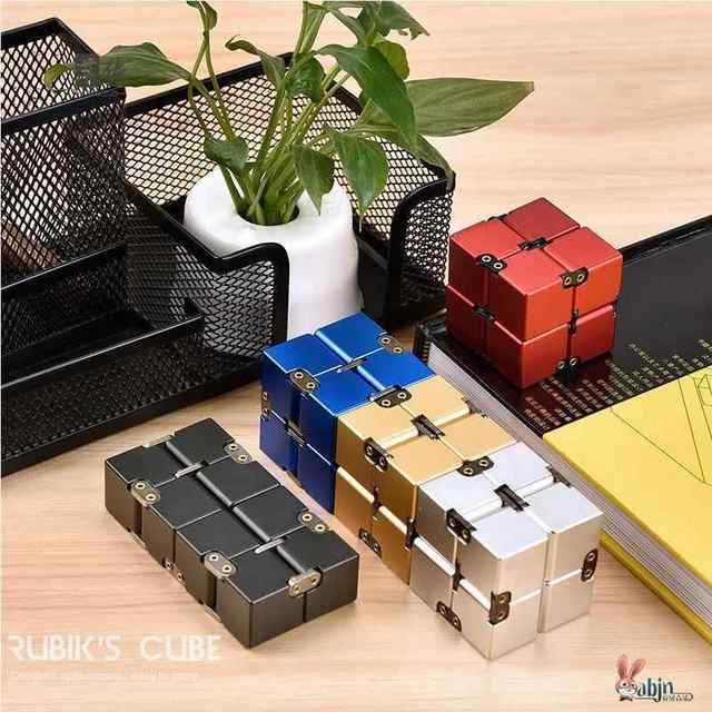 German Infinite Cube Stress Relief Toy Aluminum Alloy Cube Pocket Finger Decompression Toy