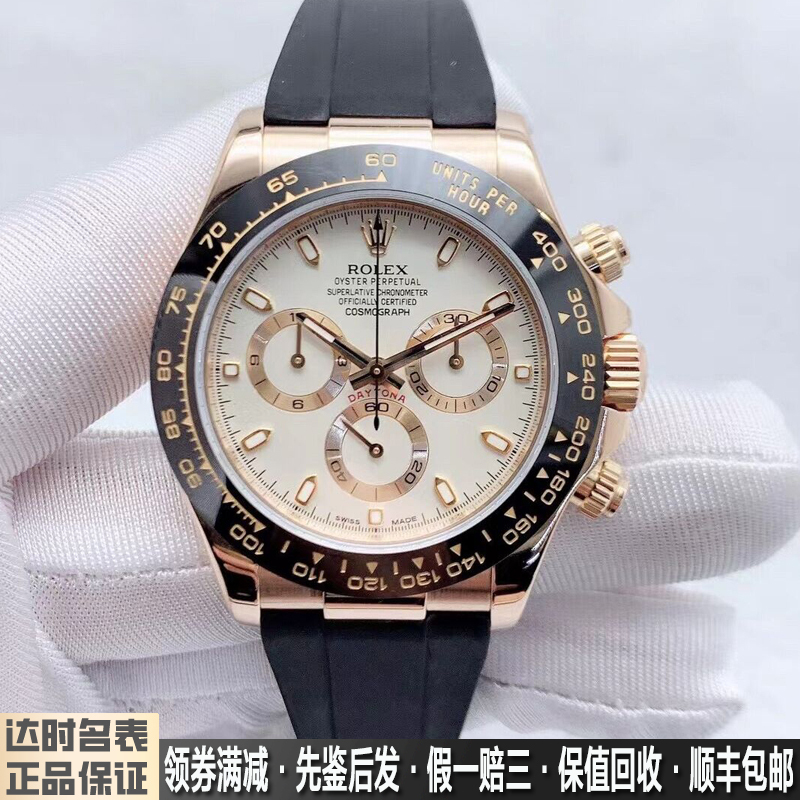 Rolex Men's Watch Daytona Series 18K Rose Gold Automatic Mechanical Watch 116515 Ivory White 9.8 New