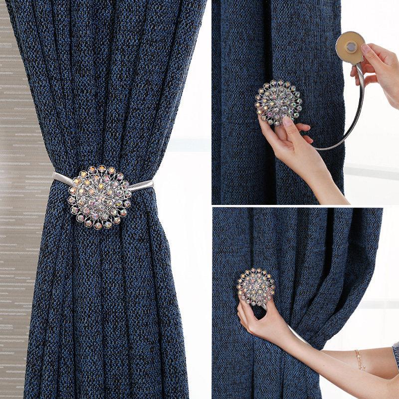 European-Style No-Drill Curtain Tiebacks, Light Luxury High-End Hook Clips, Magnetic Tie Straps, Modern Minimalist Hooks