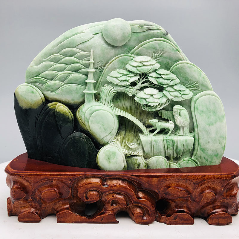 The source is straight for China's Big Four jade < referring to the Japanese high rise > Dokshan jade pendulum piece 5 8 catty m68