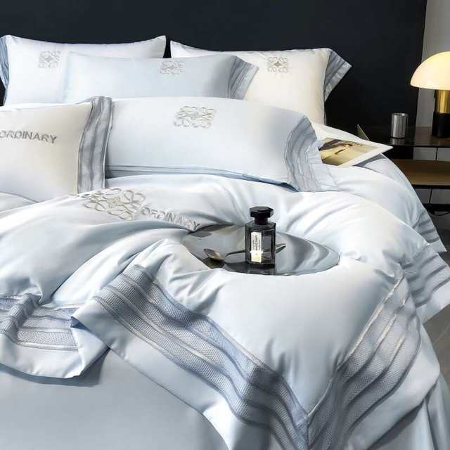 Summer light luxury high-end style tin silk four-piece set silk silk quilt cover bed cover bedding