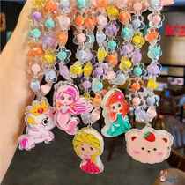 Childrens Necklace Luminous Bracelet Baby Ear Clip Ring Set Cartoon Cute Girl Accessories Princess Jewelry