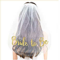 유럽 및 미국 국경 신부 베일 Veil Bachelorette 파티 더블 레이어 신부가 결혼식 베일에 머리카락을 가져 오는 신부
