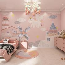 Simple Cloud Pony Castle Childrens Room Wallpaper Girls Bedroom Background Wall Cloth Kindergarten Playground Mural