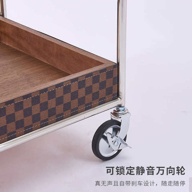 Gefeili's medieval style movable cart with wheels creative sofa side living room home retro storage tea table