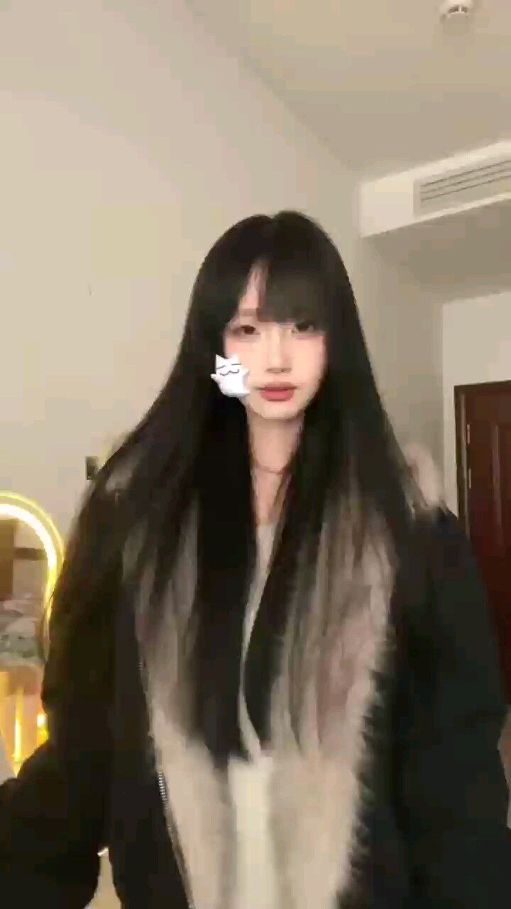 真我黑长直漫画齐刘海假发套 全真发整顶设计 自然隐形无痕贴合 长发飘逸顺滑