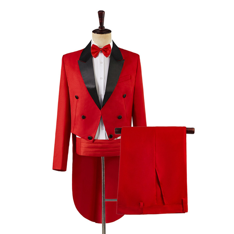 Men's Tuxedo, Men's Formal Wear, Groomsmen's Attire, Male Host's Clothing, Magician's Stage Performance Tuxedo