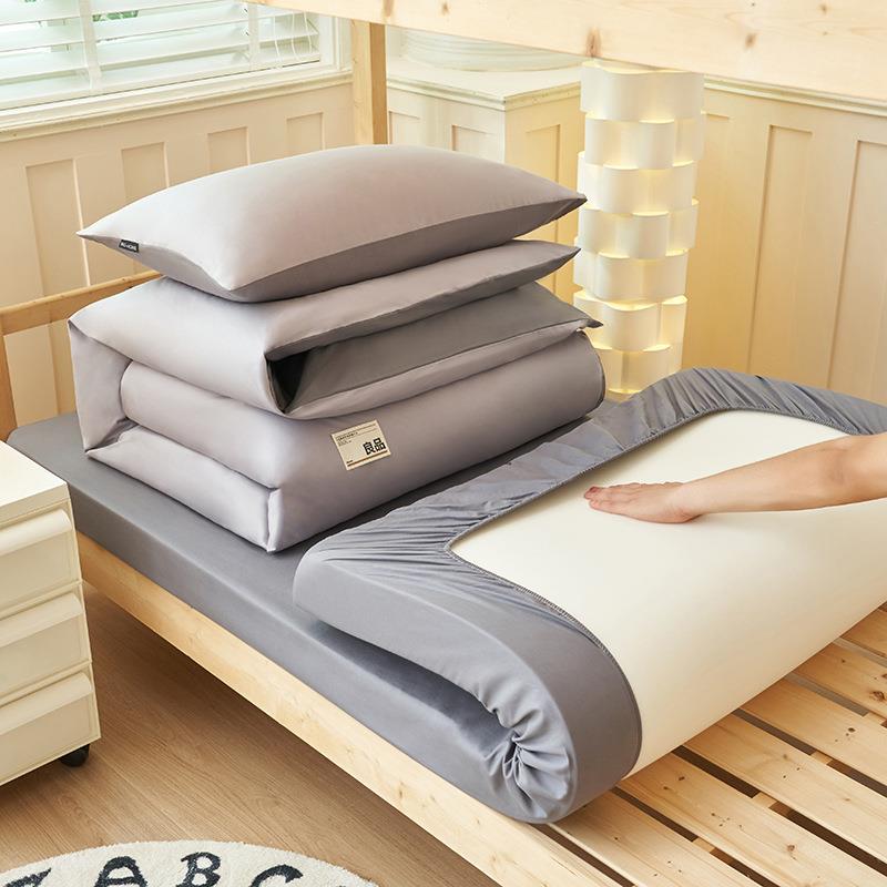 Class a All-Cotton Three-Piece Set for Student Dormitory Bunk Beds, Pure Cotton Bedding Set, Single Duvet Cover, Fitted Sheet, 2025 New Model