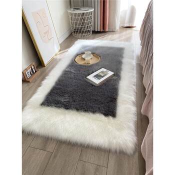 Back-shaped imitation wool thickened bedroom bedside carpet new simple fashion bay window long hair mat living room coffee table carpet