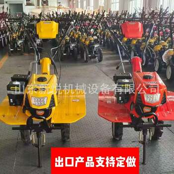 Foreign trade export micro tiller 170 gasoline two-wheel drive rotary tiller multi-functional ditching and weeding machine