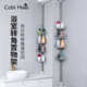 Bathroom bathroom storage rack with rooftop and floor flower rack with stainless steel rotatable without punching and retractable triangle storage