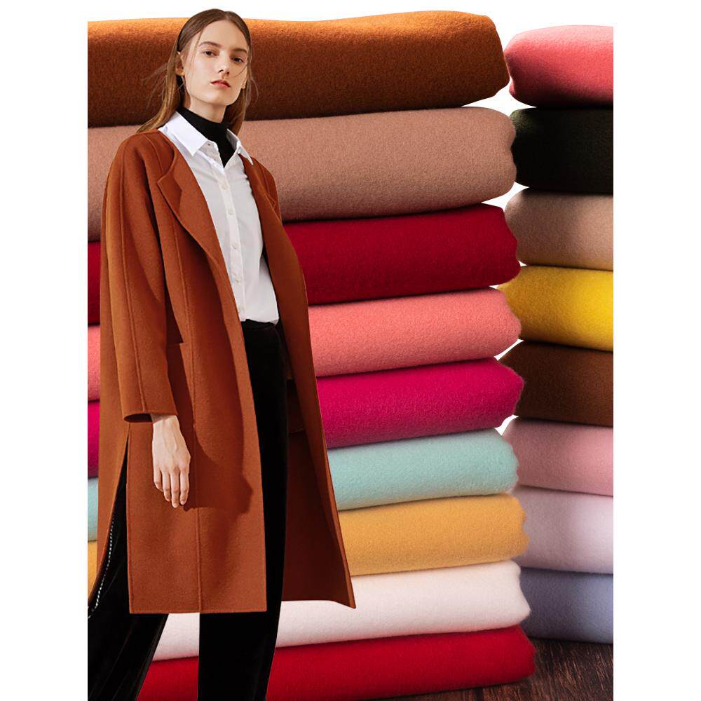 秋冬用厚手両面起毛カシミヤウール生地、無地模造ウール生地、DIY服コート生地、送料無料