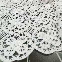 풀 폴리 에스테르 3 차원 중공 직물 럭키 잔디 수용성 흰색 자수 핸드 후크 레이스 수제 DIY 보조 재료 레이스