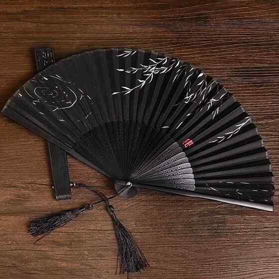1/ Fan-Style Item for Men, Featuring a Domineering Ancient Style, Easy-To-Open Alloy Folding Fan, Titanium Alloy Fan, Hand-Held Fan
