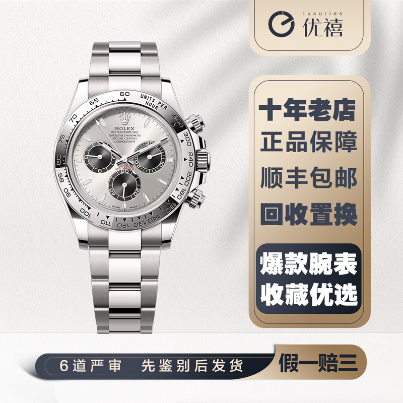 Unused [9.9 New] Rolex Cosmograph Daytona 18K White Gold Automatic Mechanical Watch for Men 126509