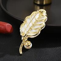 Golden branches and jade leaves, natural mother-of-pearl brooch, high-end women's luxury accessories, suit pin, holiday gift