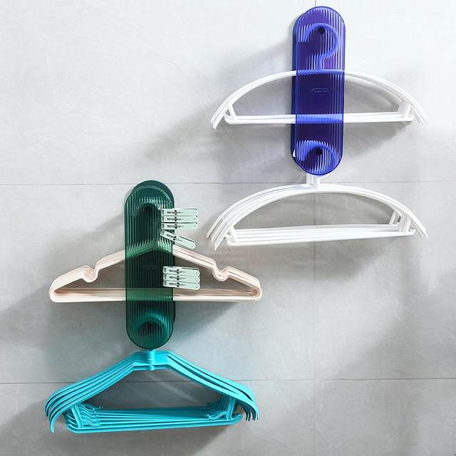 Clothes rack storage rack multi-function hook wall-mounted clothes rack sorting storage rack drying clothes support without hole punching