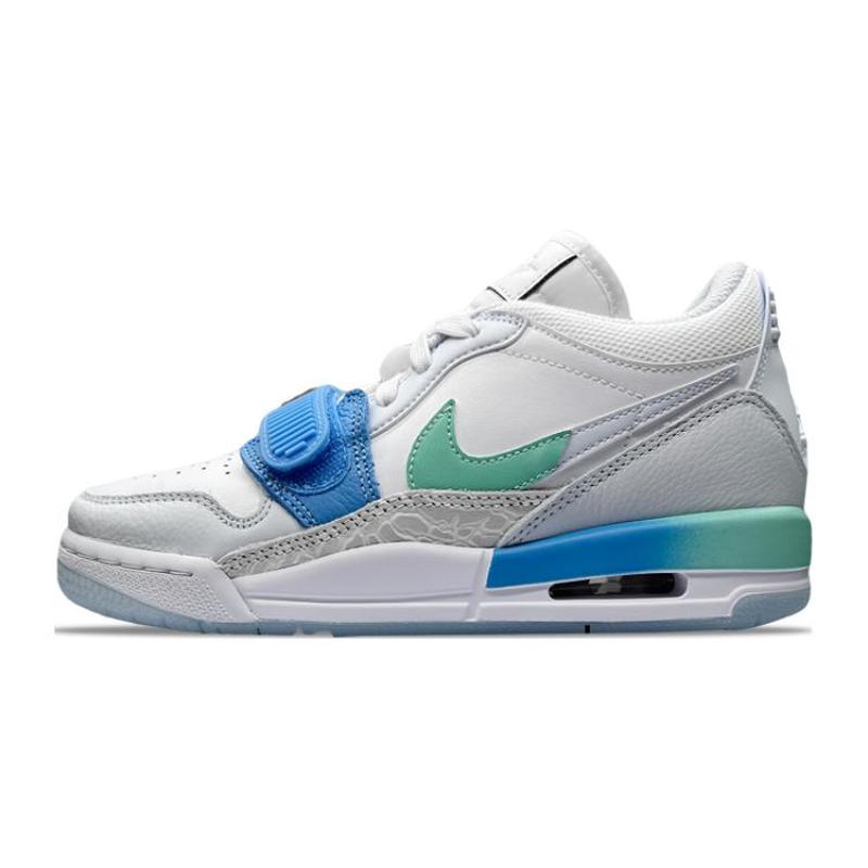 Jordan Legacy 312 GS 运动舒适 防滑 中帮 儿童篮球鞋 灰蓝
