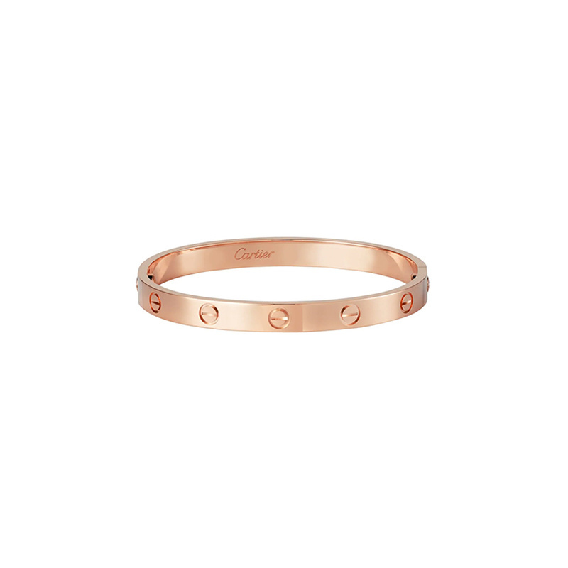9.9 New Cartier/Cartier Love Series Closed Design 18K Rose Gold Women's Bracelet