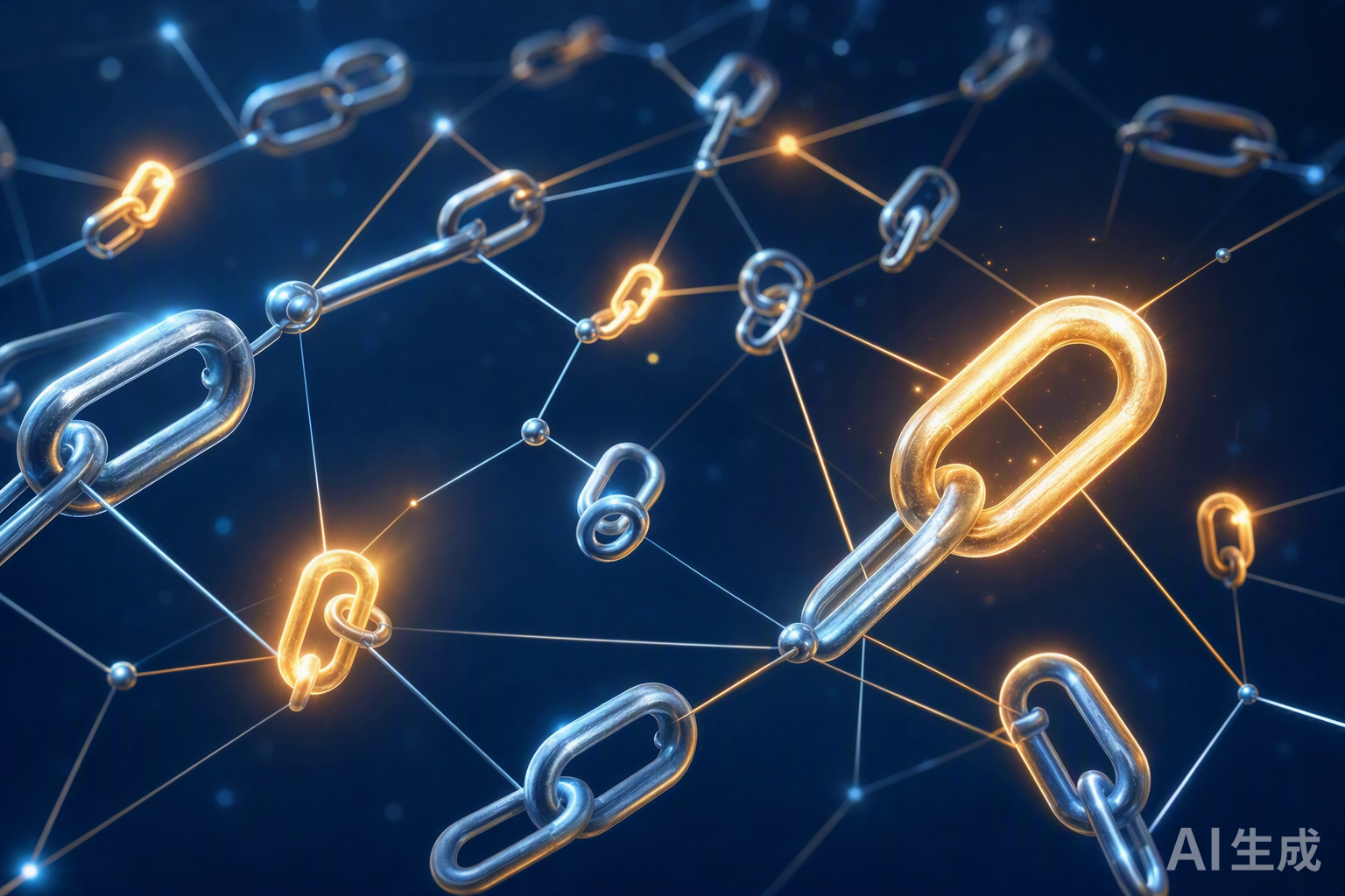 Interlocking chain links forming a network