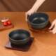 Free Shipping Commercial Korean-Style Bibimbap Pot, High-Temperature Resistant Bowl, Cast Iron Pot, Sauce Soup Bowl, Black Thickened Iron Bowl, Heating Japanese-Style