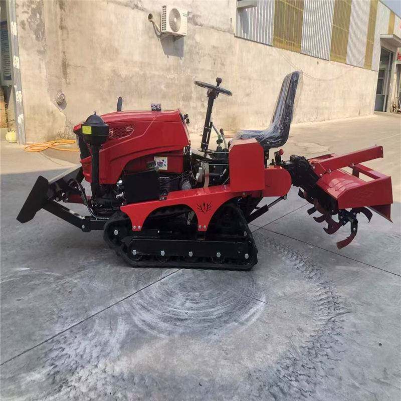 Crawler-type multi-functional rotary tiller, ride-on micro tiller, water and drought dual-use orchard tiller, manufacturer for home use